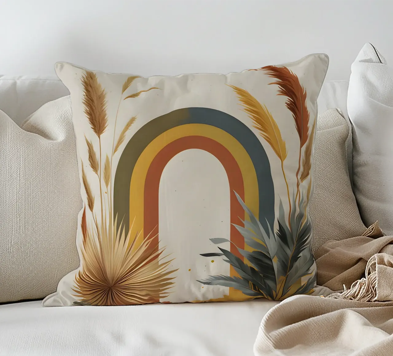 Boho Arcobaleno Botanico cuscino da Botanical Gallery