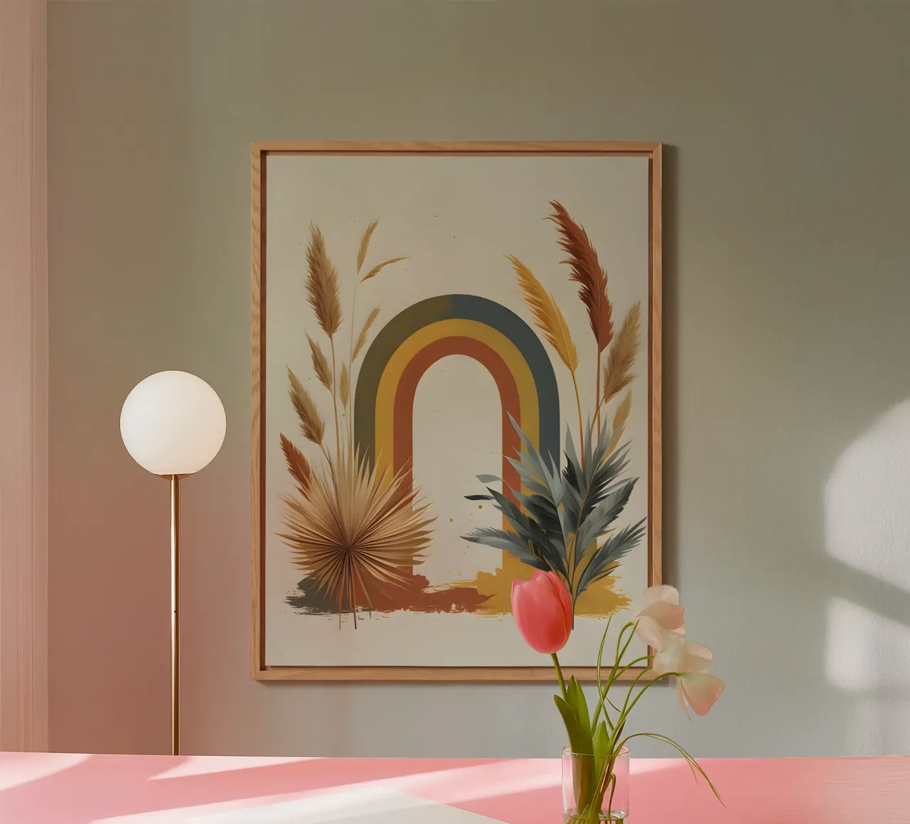Boho Arcobaleno Botanico alluminio dibond da Botanical Gallery