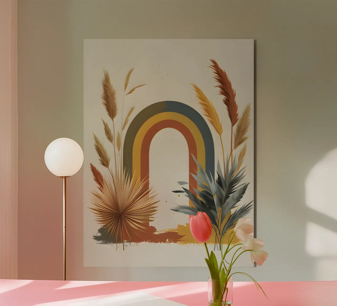 Boho Arcobaleno Botanico alluminio dibond da Botanical Gallery