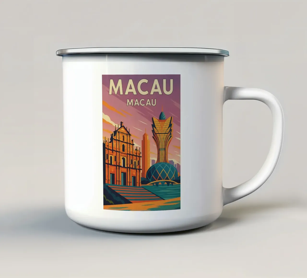 disegno di macao tazza in smalto da jasmines