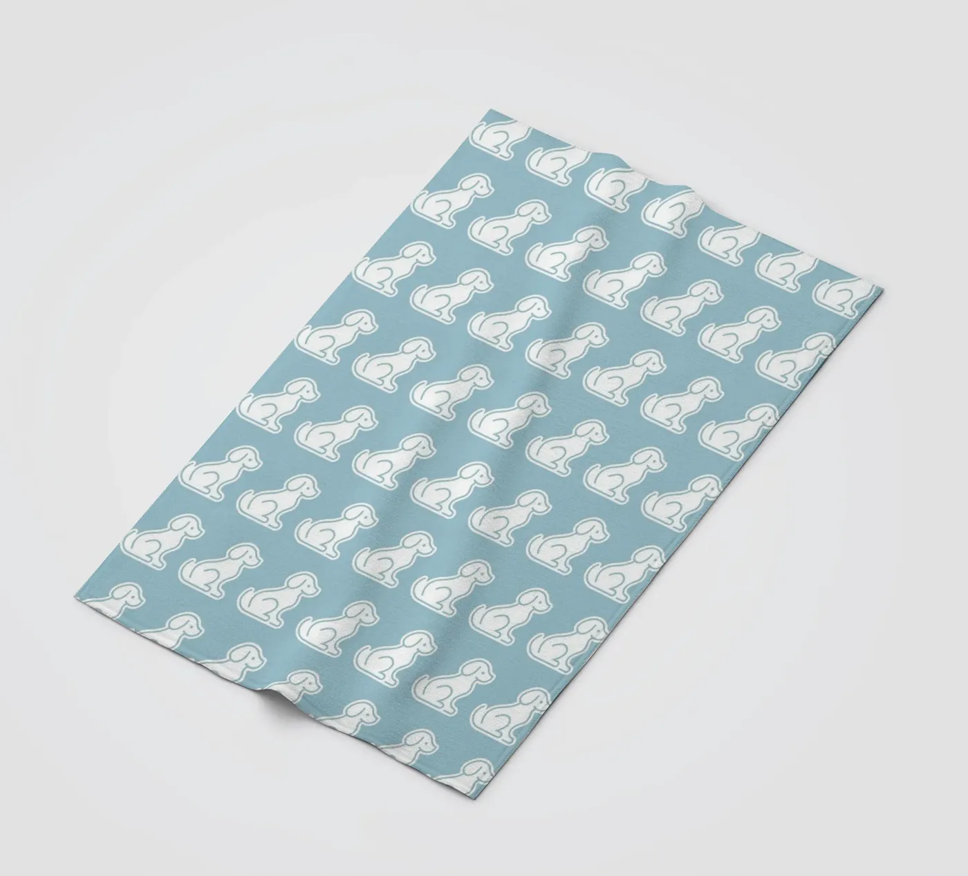 Digital Dog Pattern (Pastel Blue Front Pose) Fleecedecke von kathrinmay