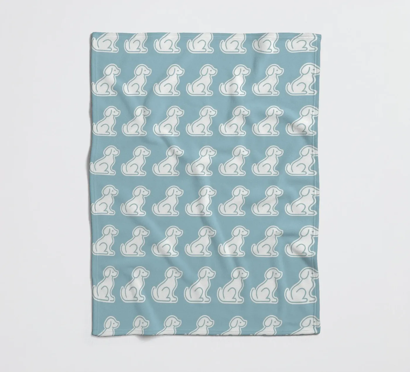Digital Dog Pattern (Pastel Blue Front Pose) Fleecedecke von kathrinmay