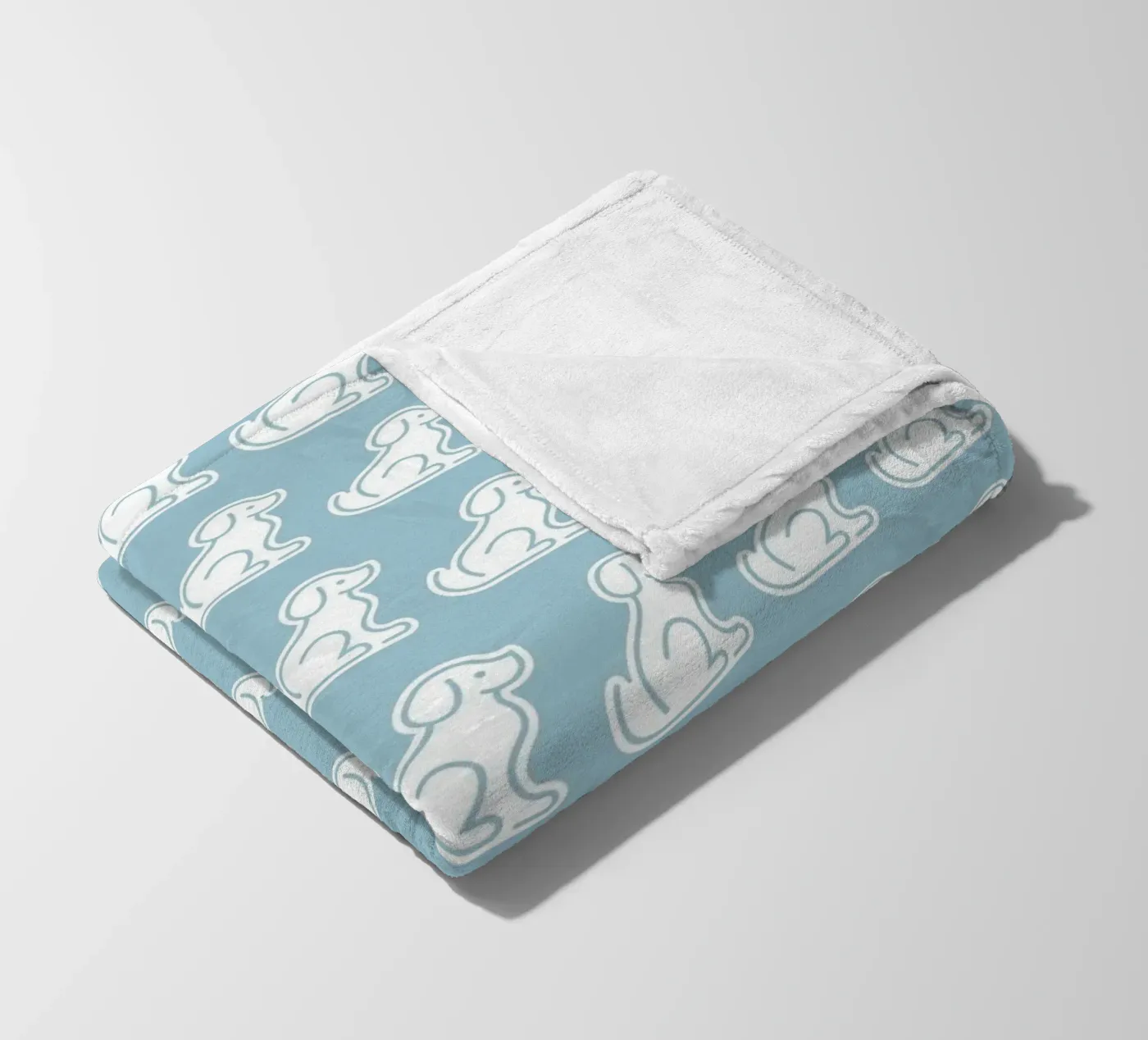 Digital Dog Pattern (Pastel Blue Front Pose) Fleecedecke von kathrinmay