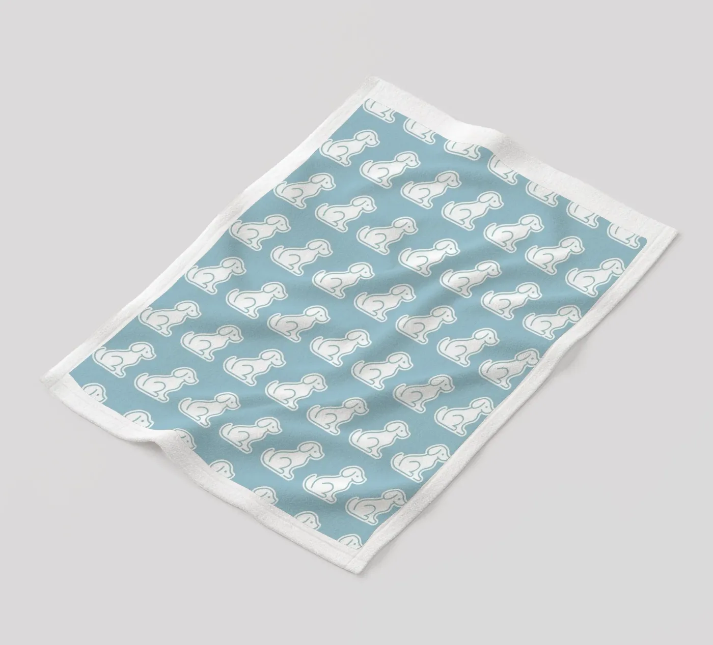 Digital Dog Pattern (Pastel Blue Front Pose) Fleecedecke von kathrinmay