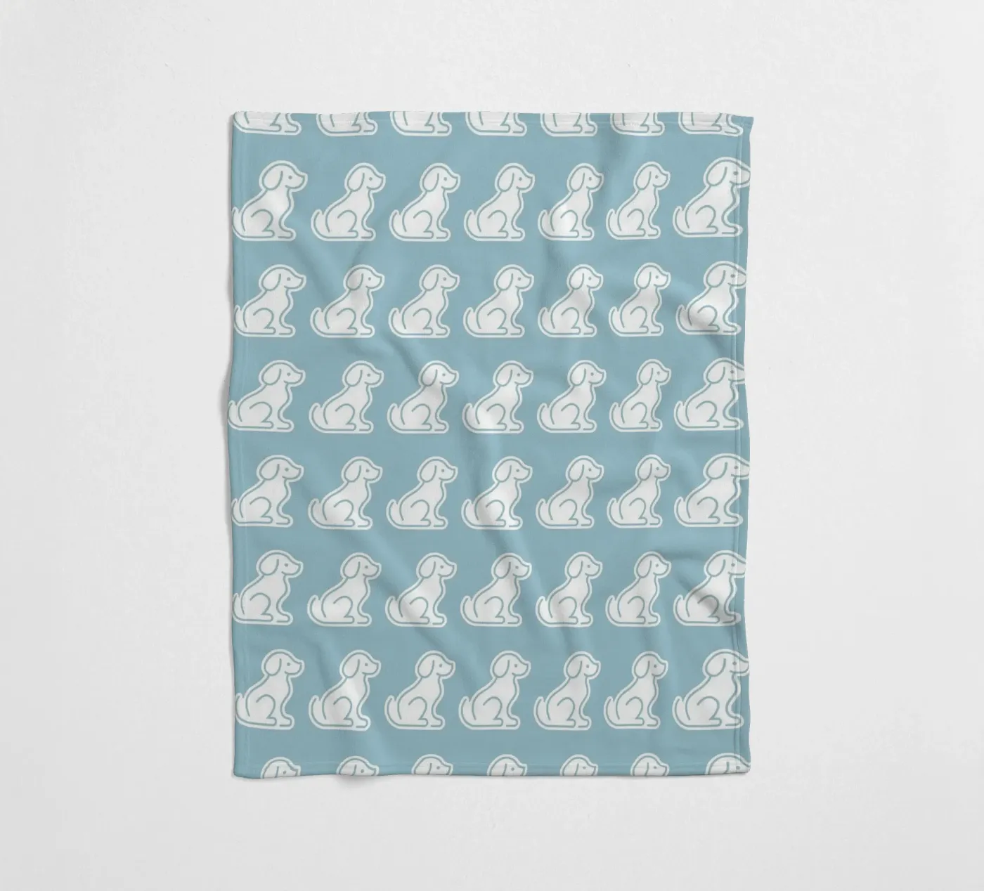 Digital Dog Pattern (Pastel Blue Front Pose) Fleecedecke von kathrinmay