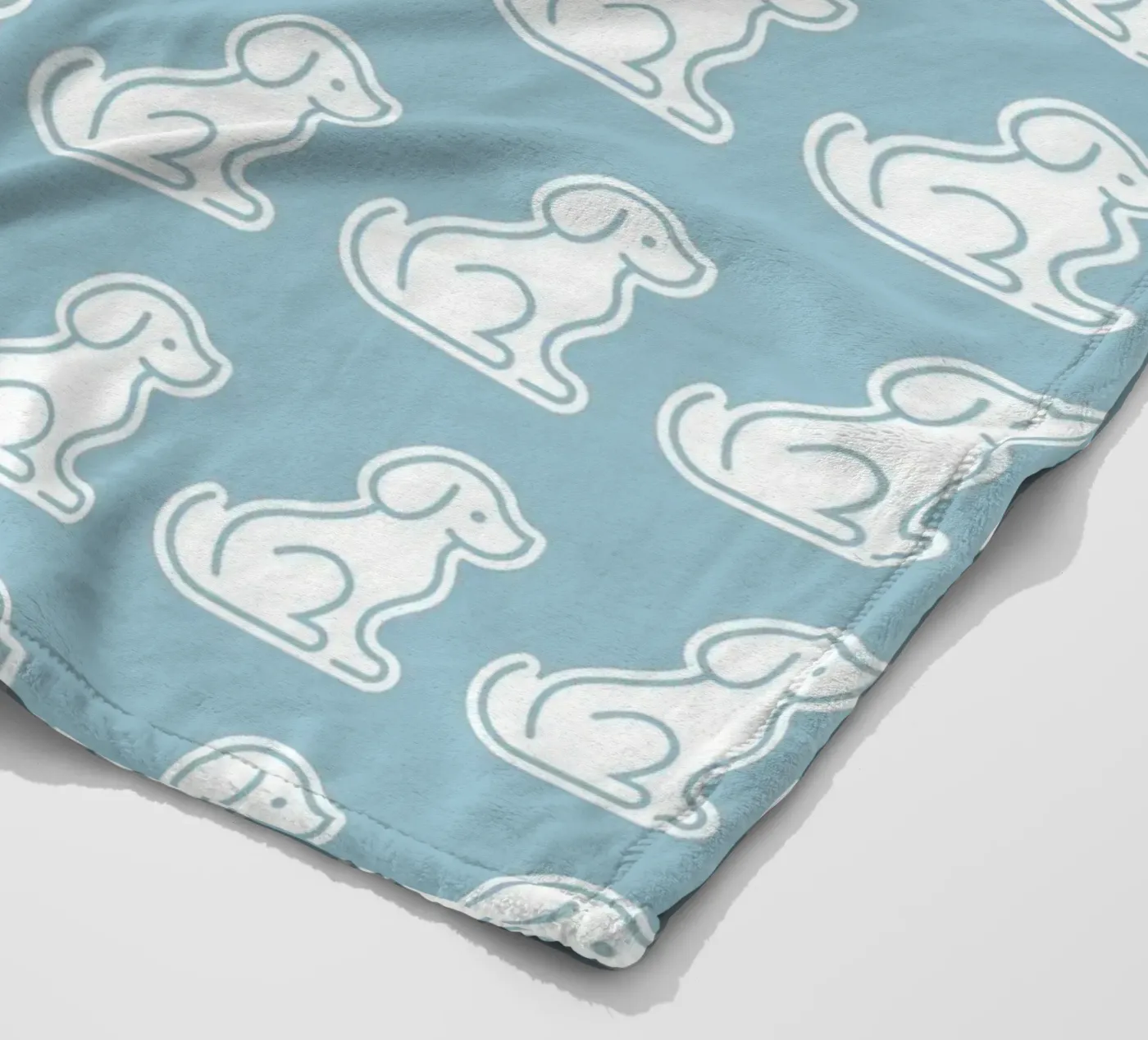 Digital Dog Pattern (Pastel Blue Front Pose) Fleecedecke von kathrinmay