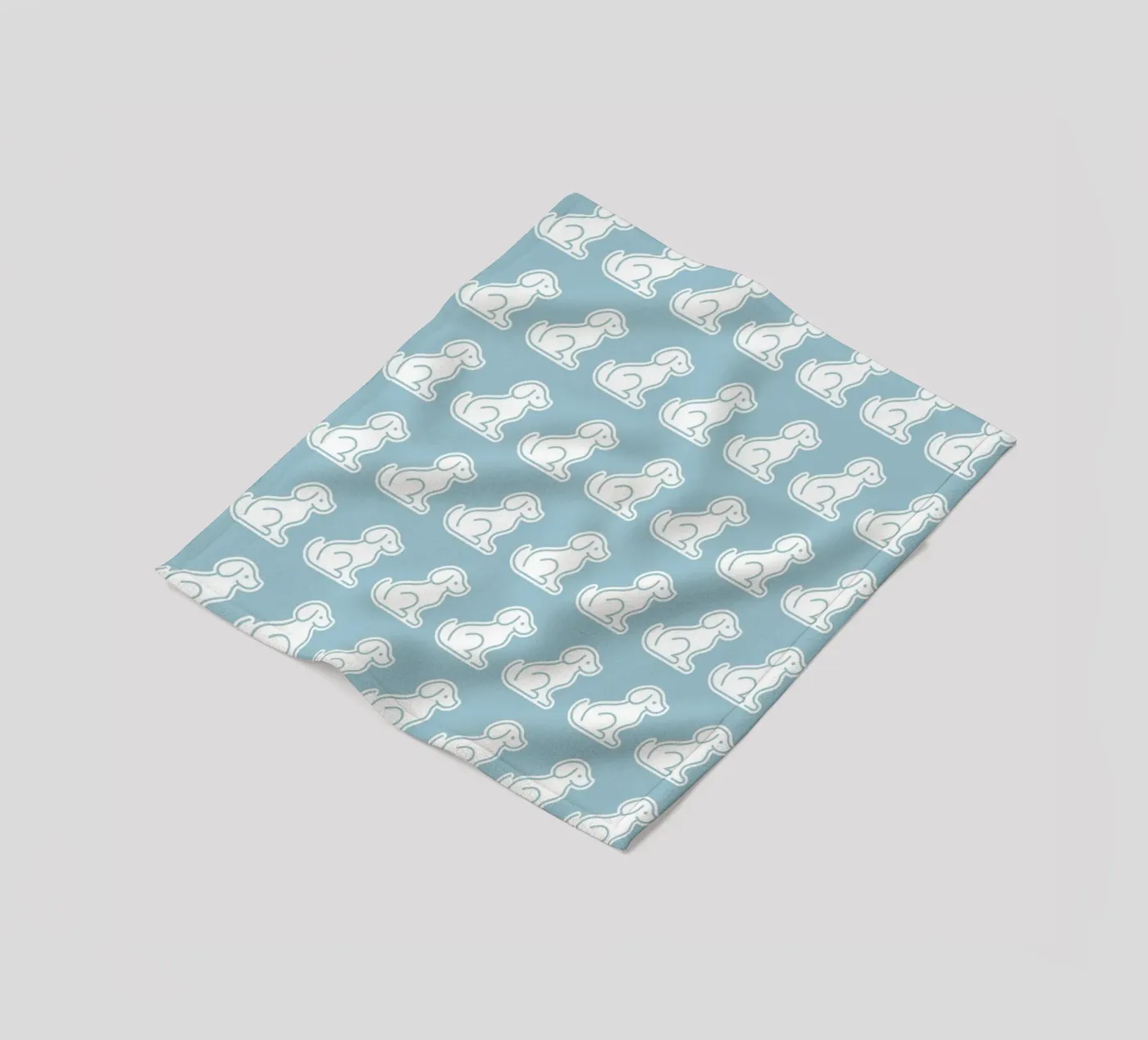 Digital Dog Pattern (Pastel Blue Front Pose) Fleecedecke von kathrinmay