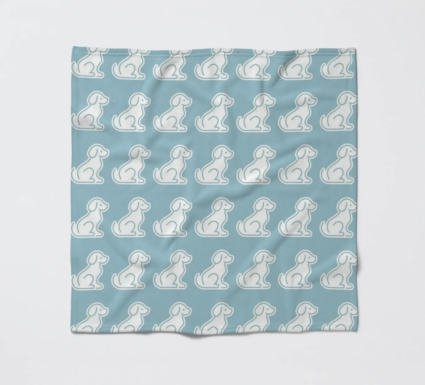 Digital Dog Pattern (Pastel Blue Front Pose) Fleecedecke von kathrinmay
