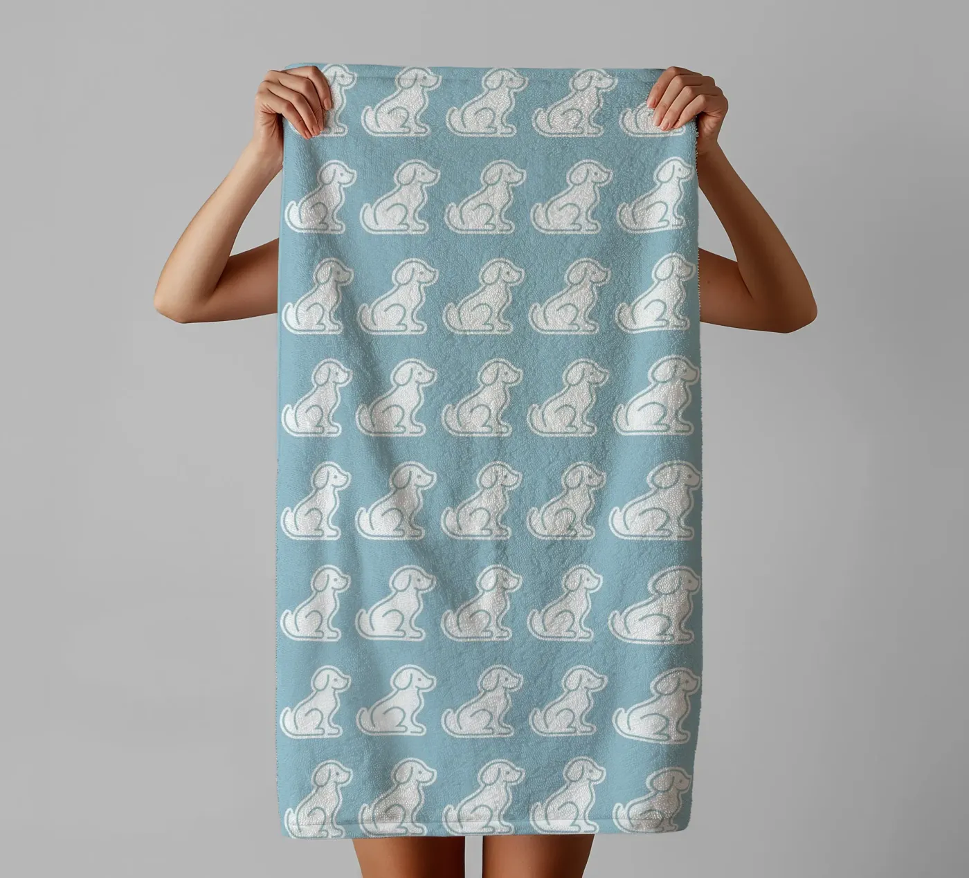Dog Blue Pattern #2 towel by kathrinmay