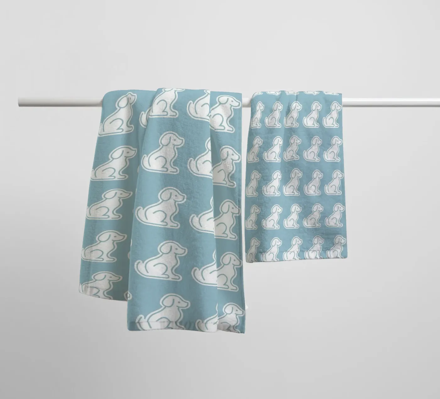 Dog Blue Pattern #2 towel by kathrinmay