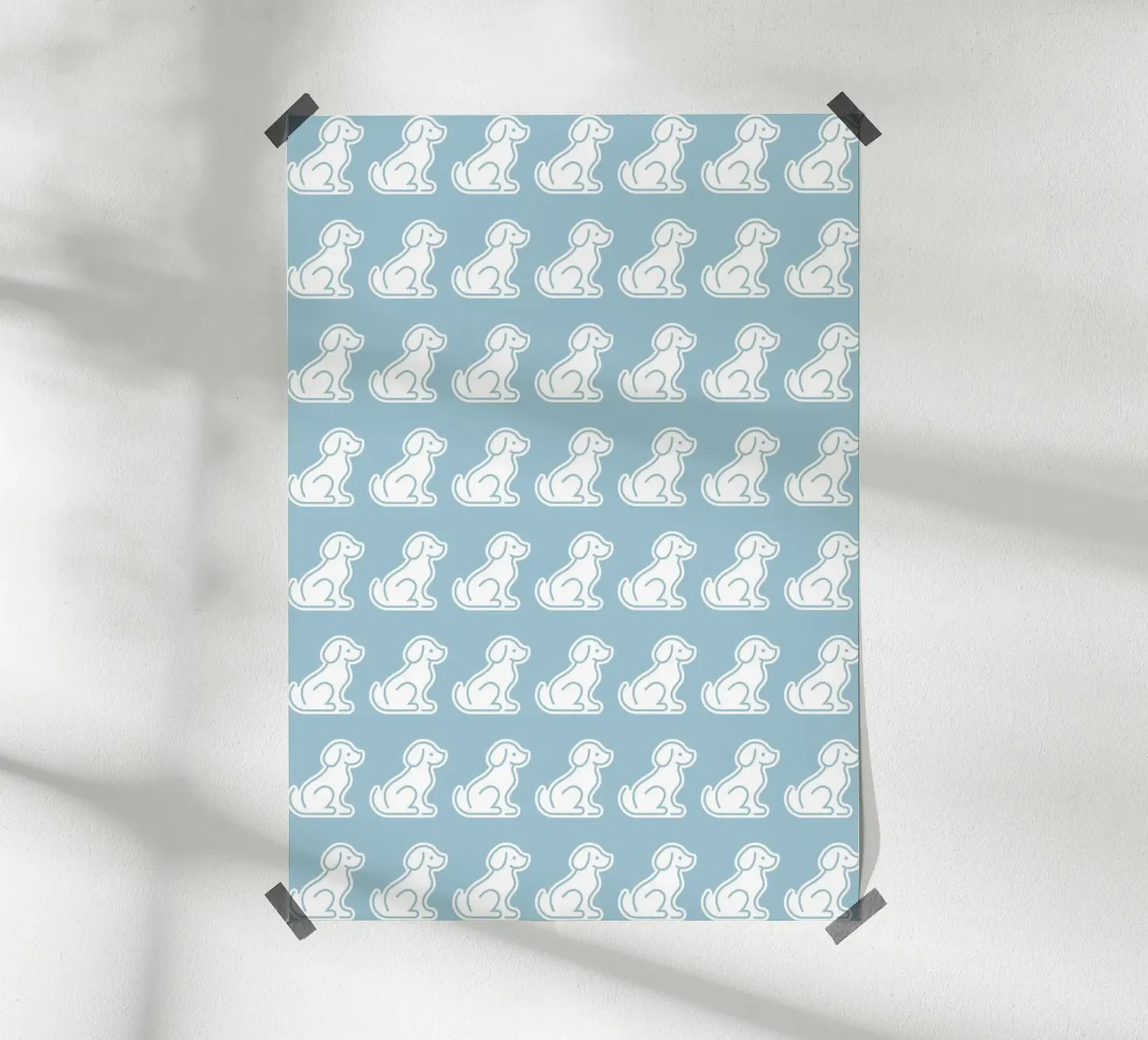 Dog Blue Pattern #2 Poster von kathrinmay