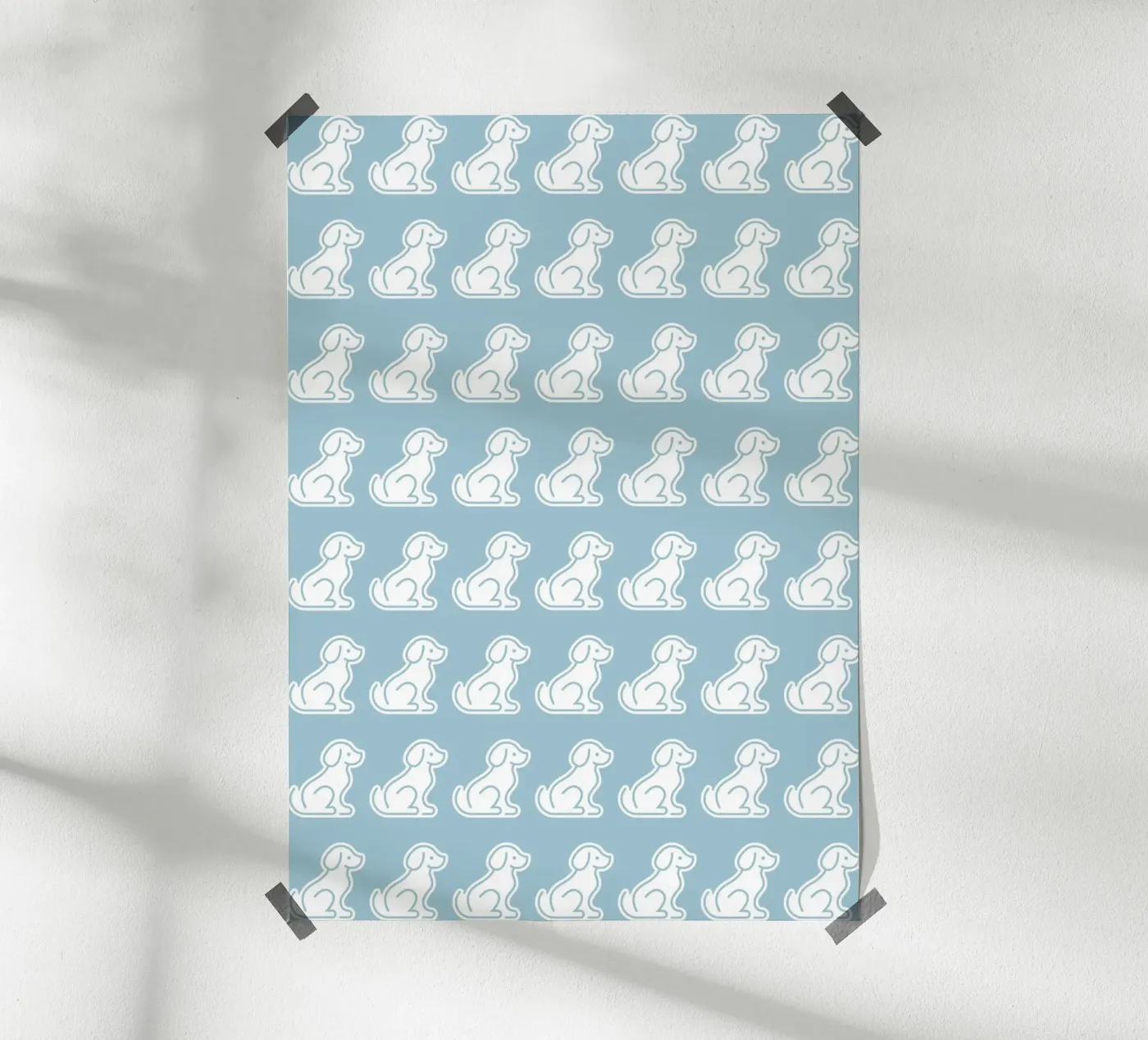 Dog Blue Pattern #2 poster by kathrinmay