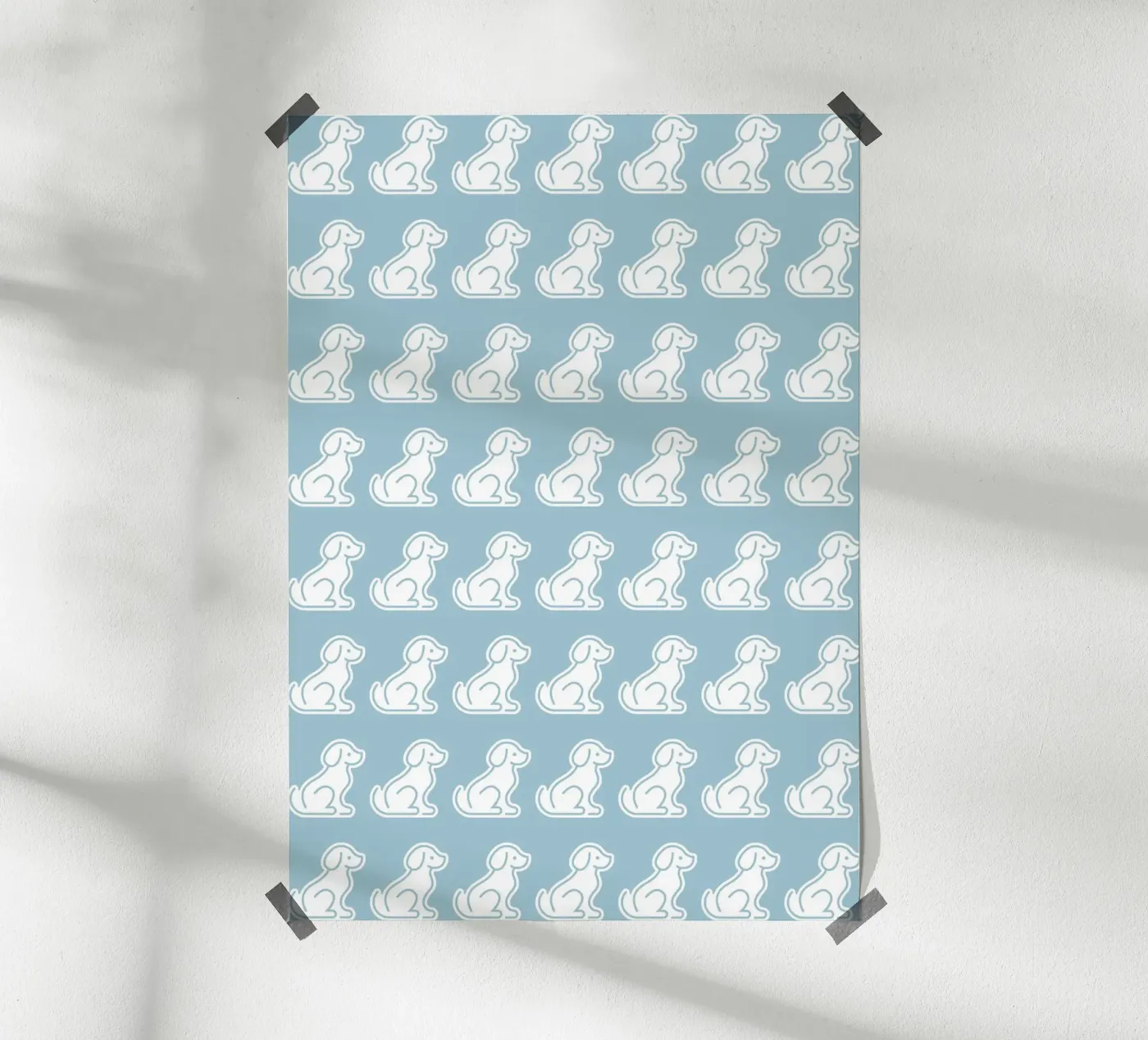 Dog Blue Pattern #2 poster da kathrinmay