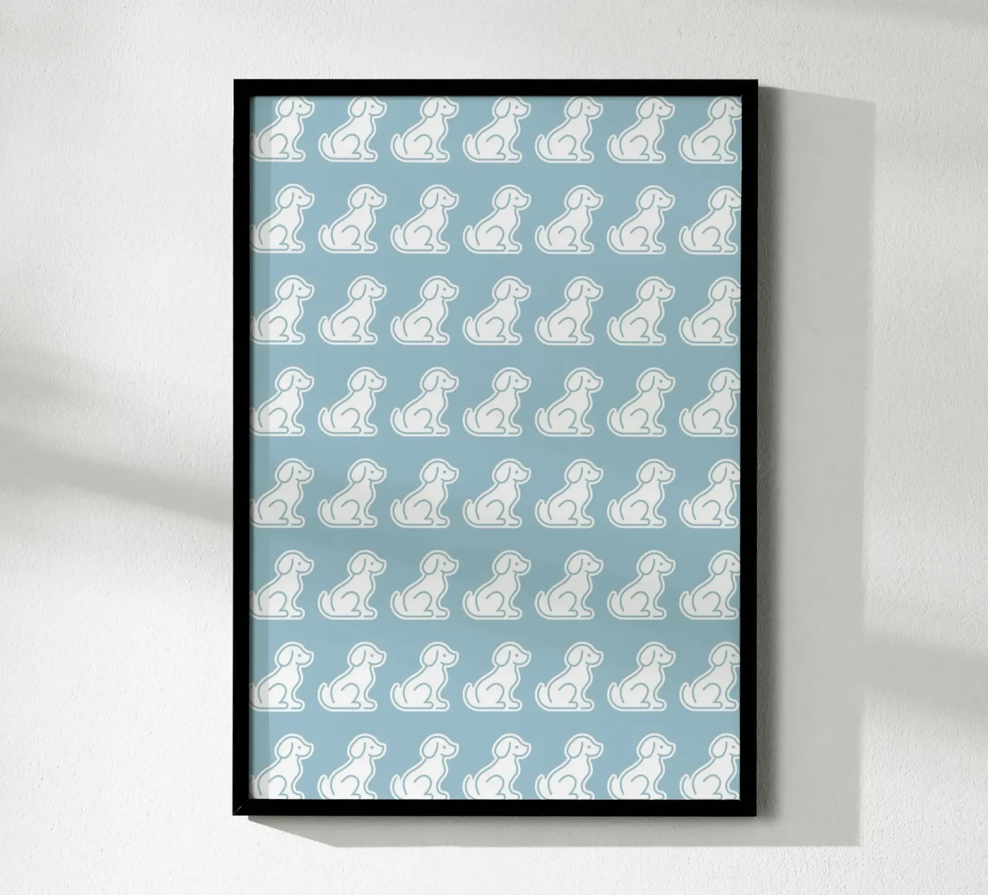 Dog Blue Pattern #2 poster by kathrinmay