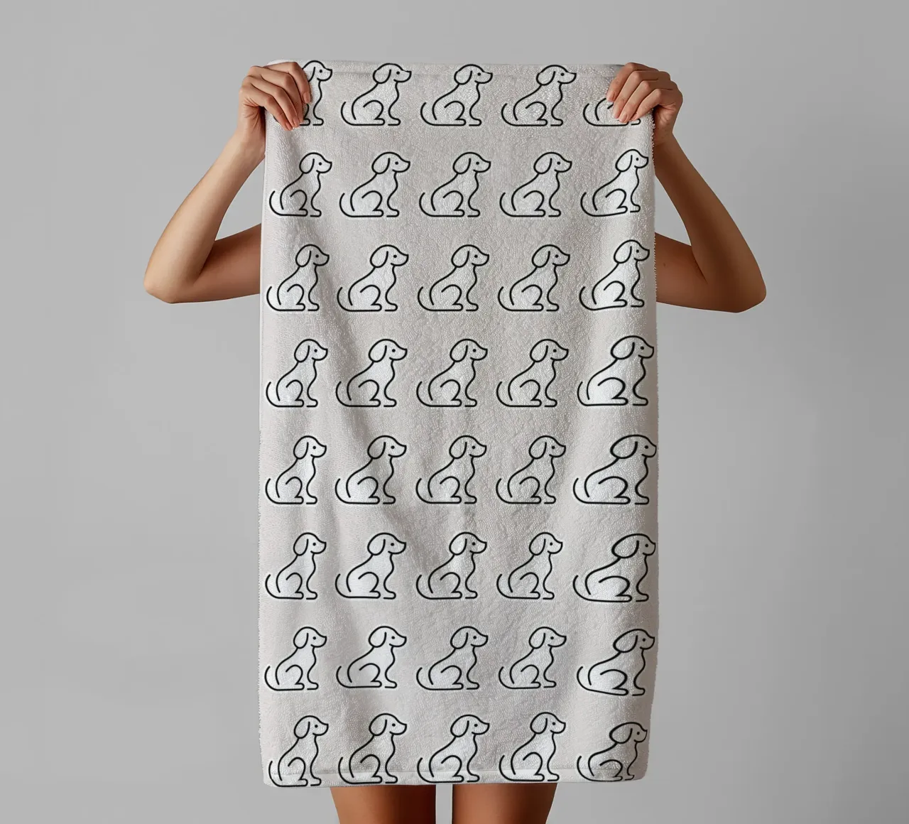 Dog Grey Pattern #2 asciugamano da bagno da kathrinmay