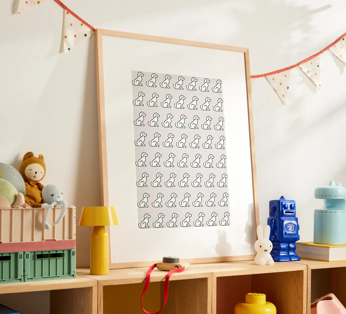 Dog Grey Pattern #2 poster van kathrinmay