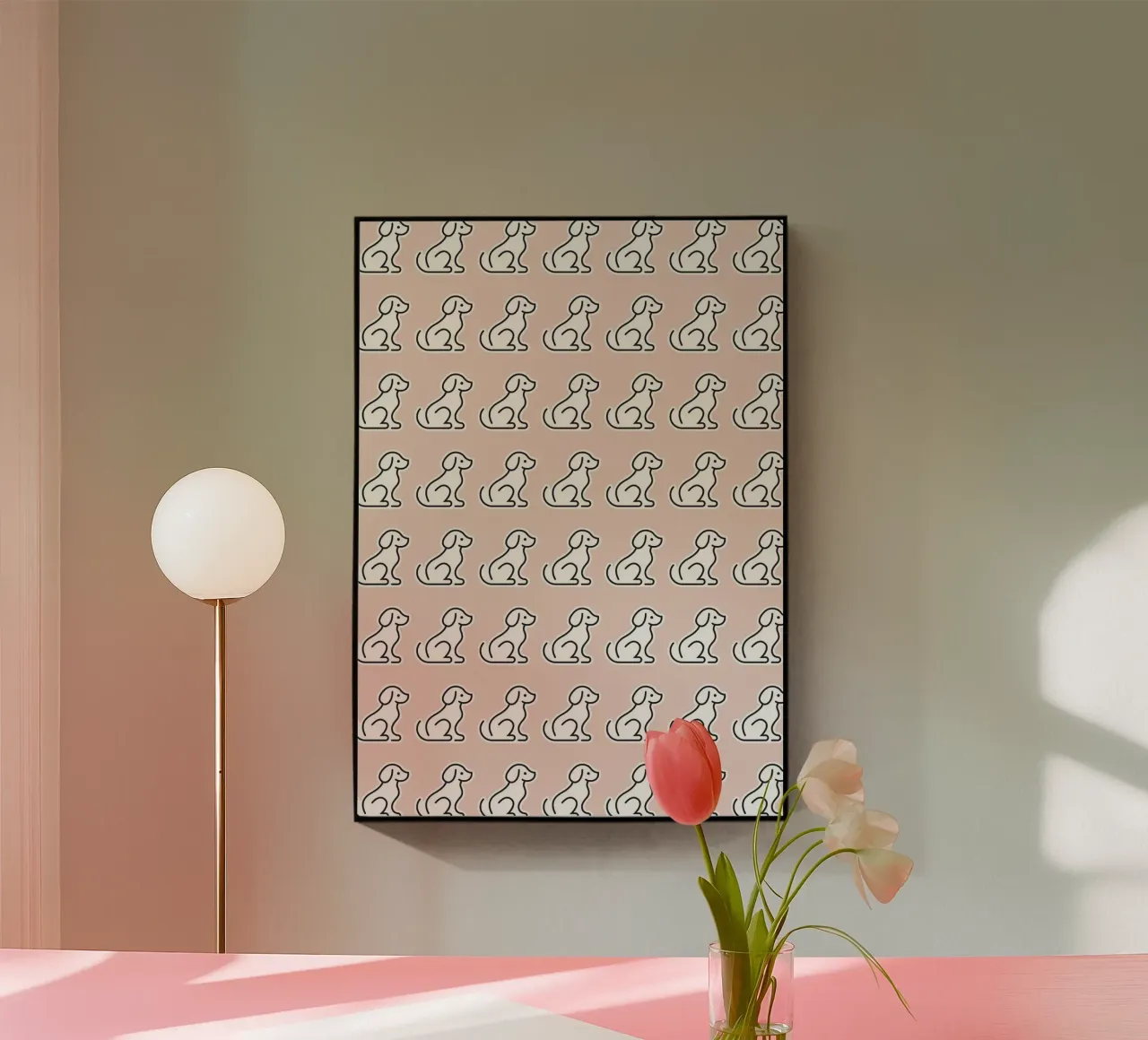 Dog Peachy Pattern #2 plexiglass da kathrinmay