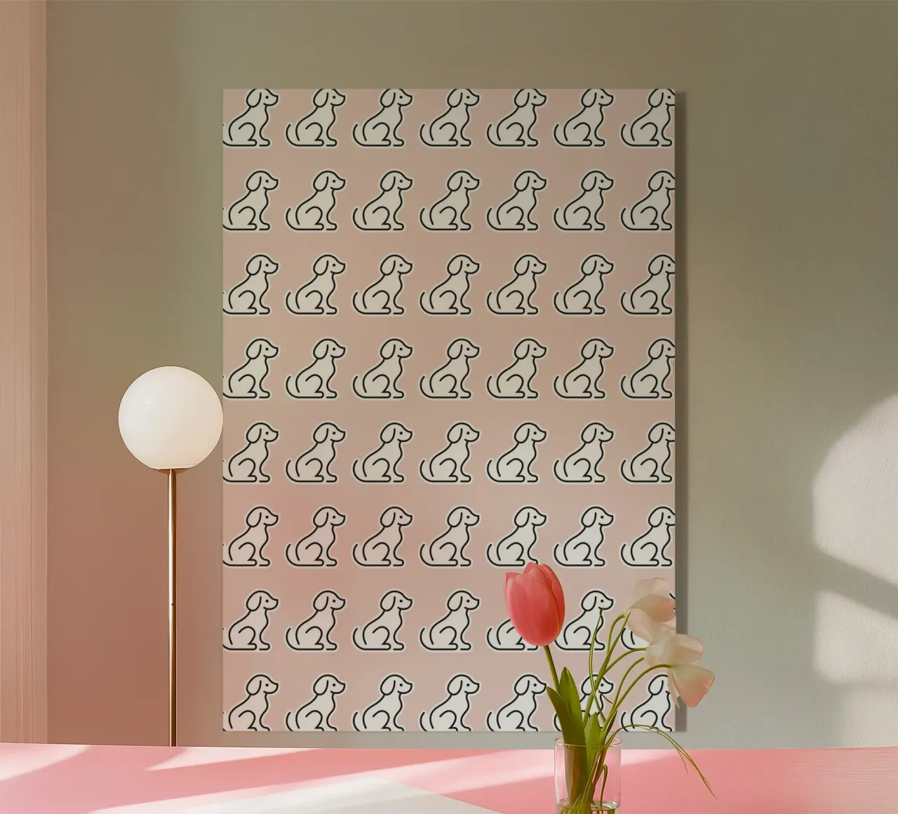 Dog Peachy Pattern #2 plexiglass da kathrinmay