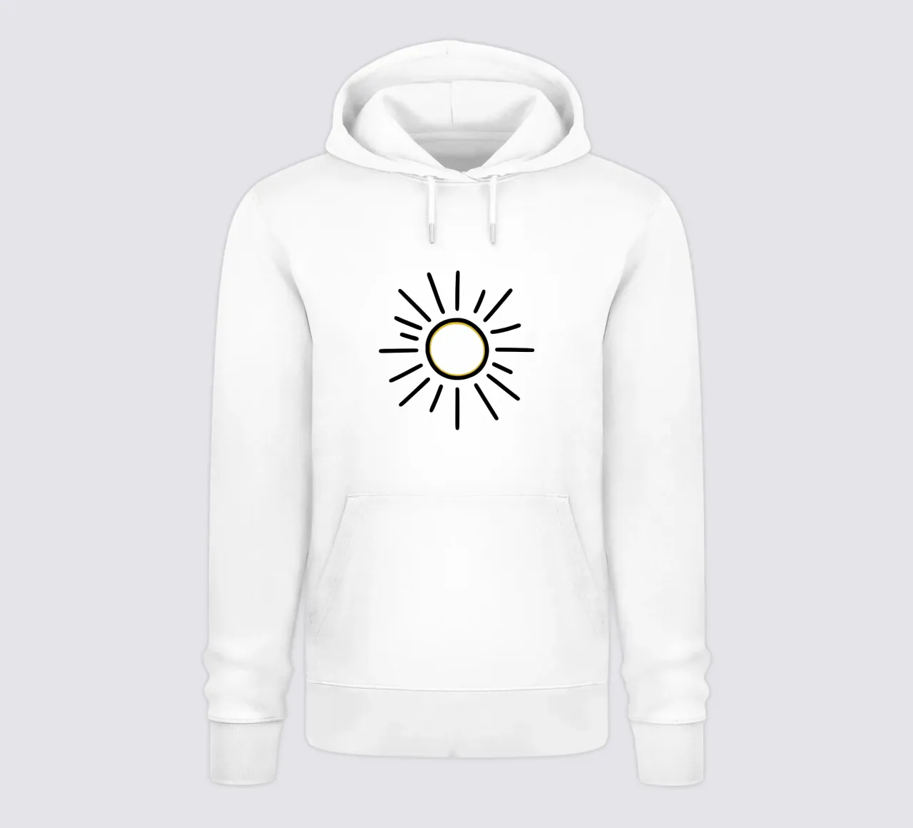 Il sole nel minimalismo: un design radioso per voi felpa con cappuccio da Bold & Simple