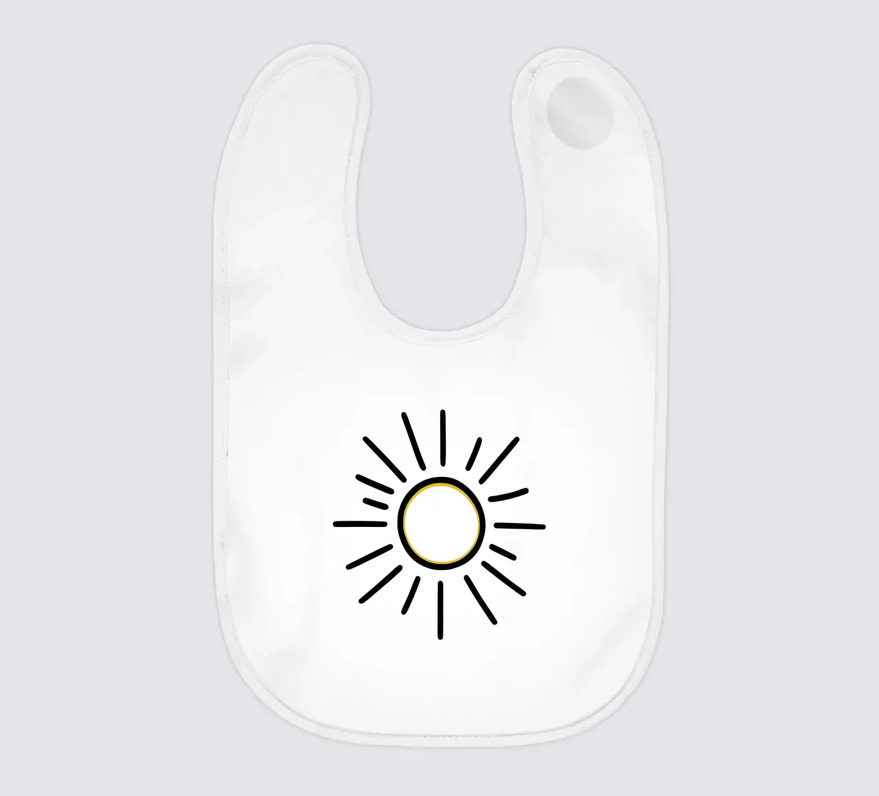Il sole nel minimalismo: un design radioso per voi bavaglino da Bold & Simple