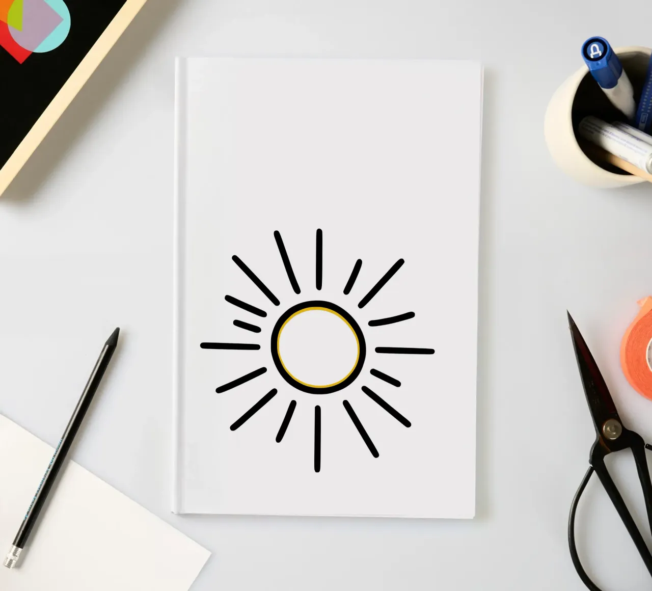 Sun in minimalism - radiant design for you notebook by Bold & Simple