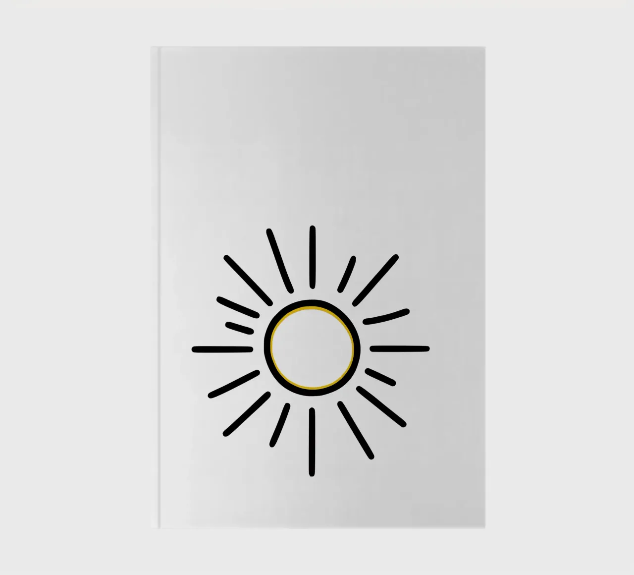 Sun in minimalism - radiant design for you notebook by Bold & Simple