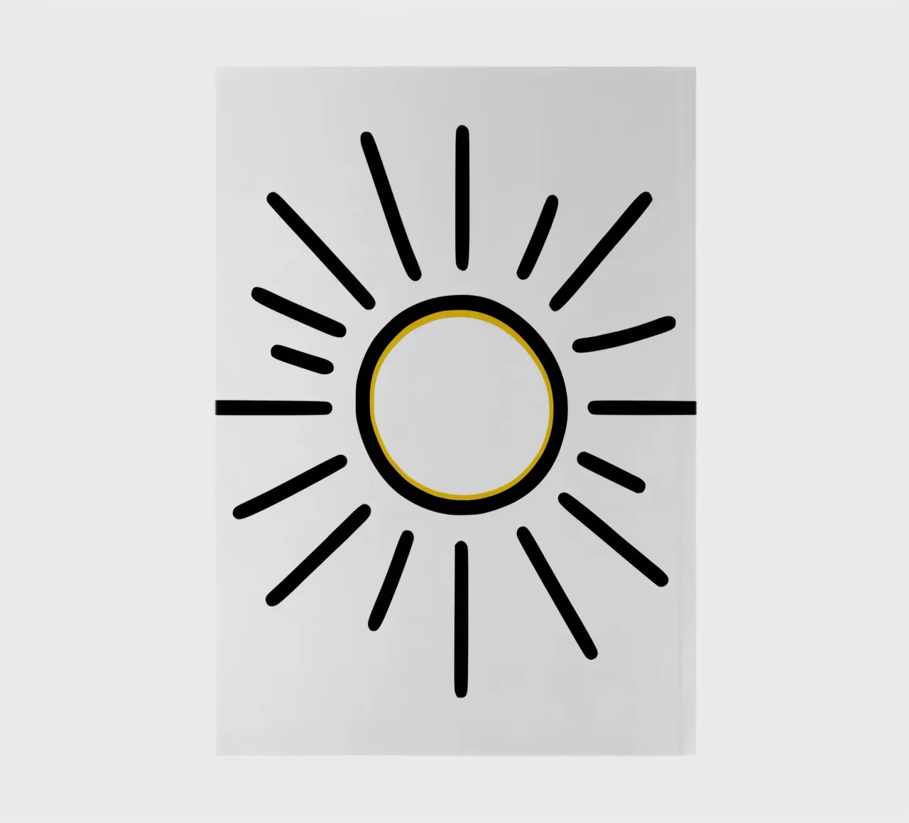 Sun in minimalism - radiant design for you notebook by Bold & Simple