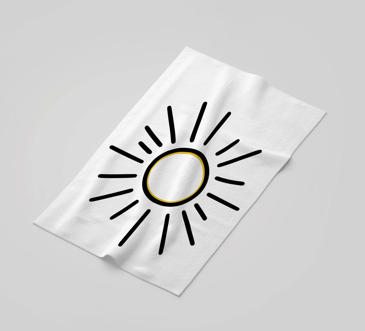 Il sole nel minimalismo: un design radioso per voi telo mare da Bold & Simple