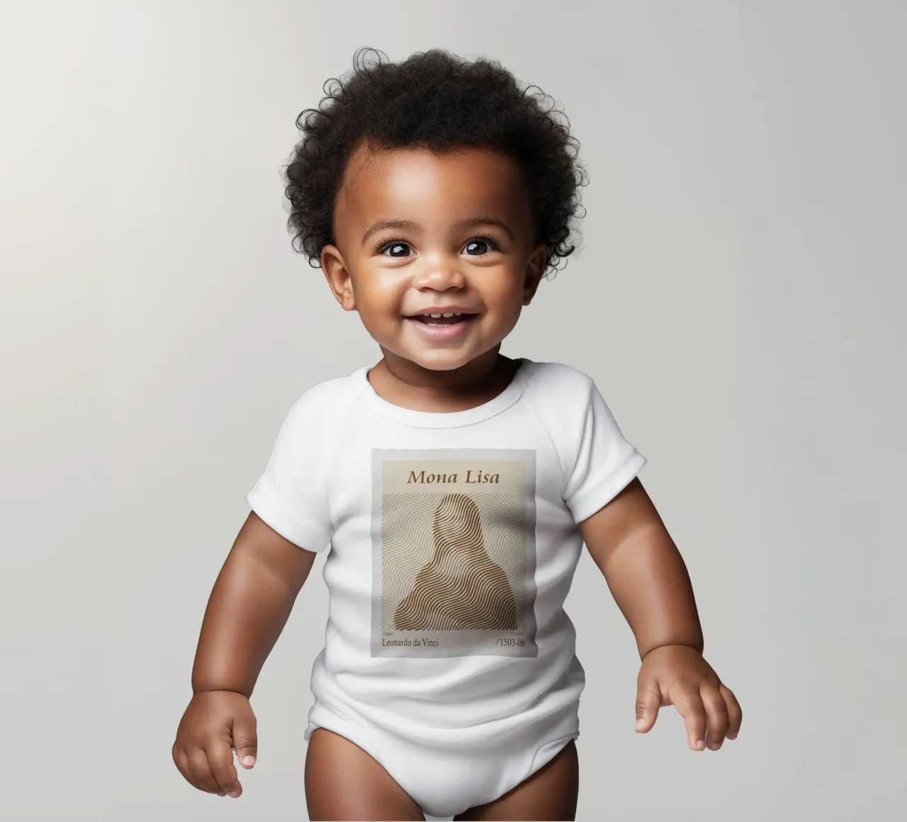 Mona Lisa – Leonardo da Vinci body neonato maniche corte da Doa Project