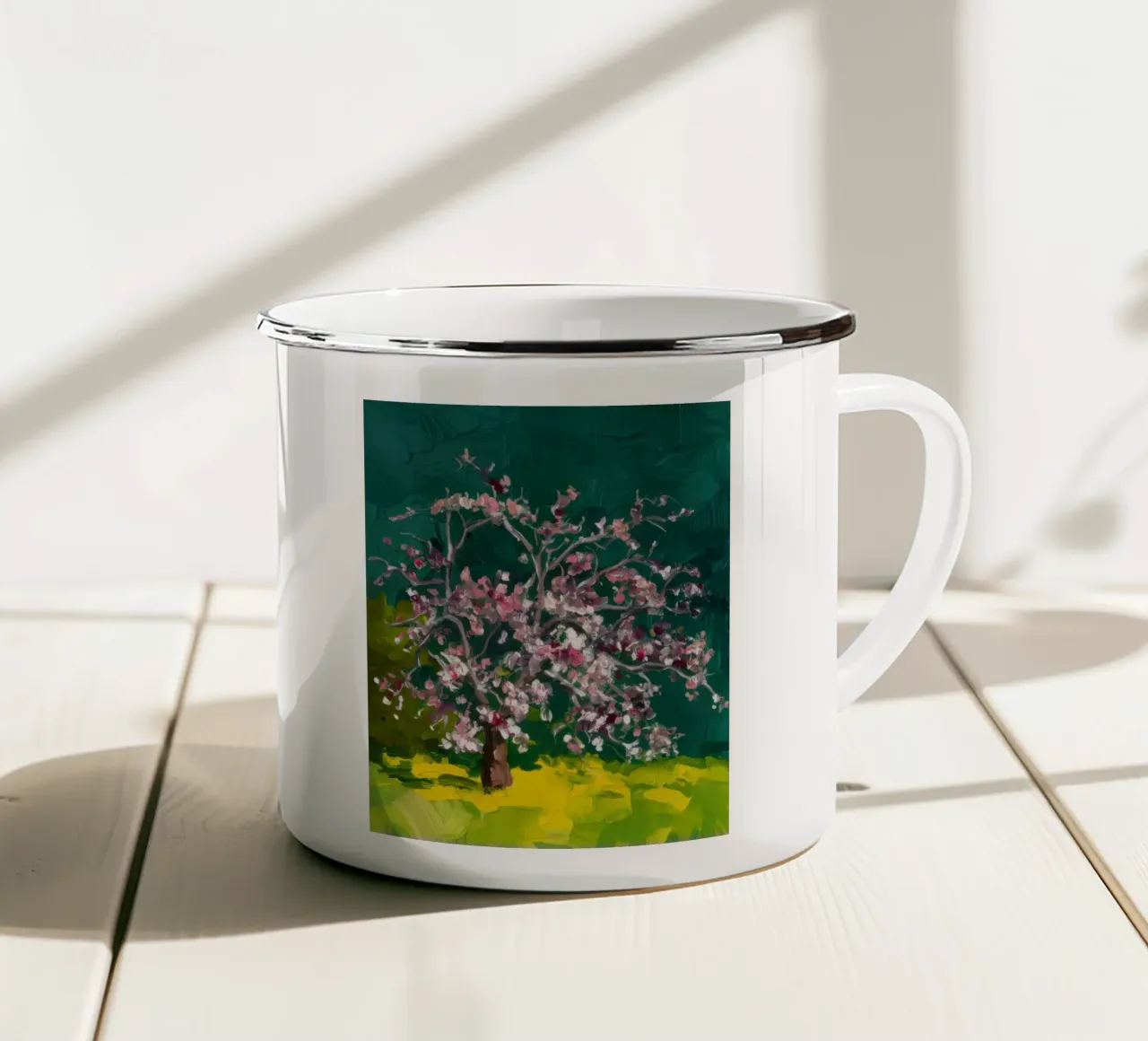 Cascata di fiori cremisi tazza in smalto da Angkasa Mist