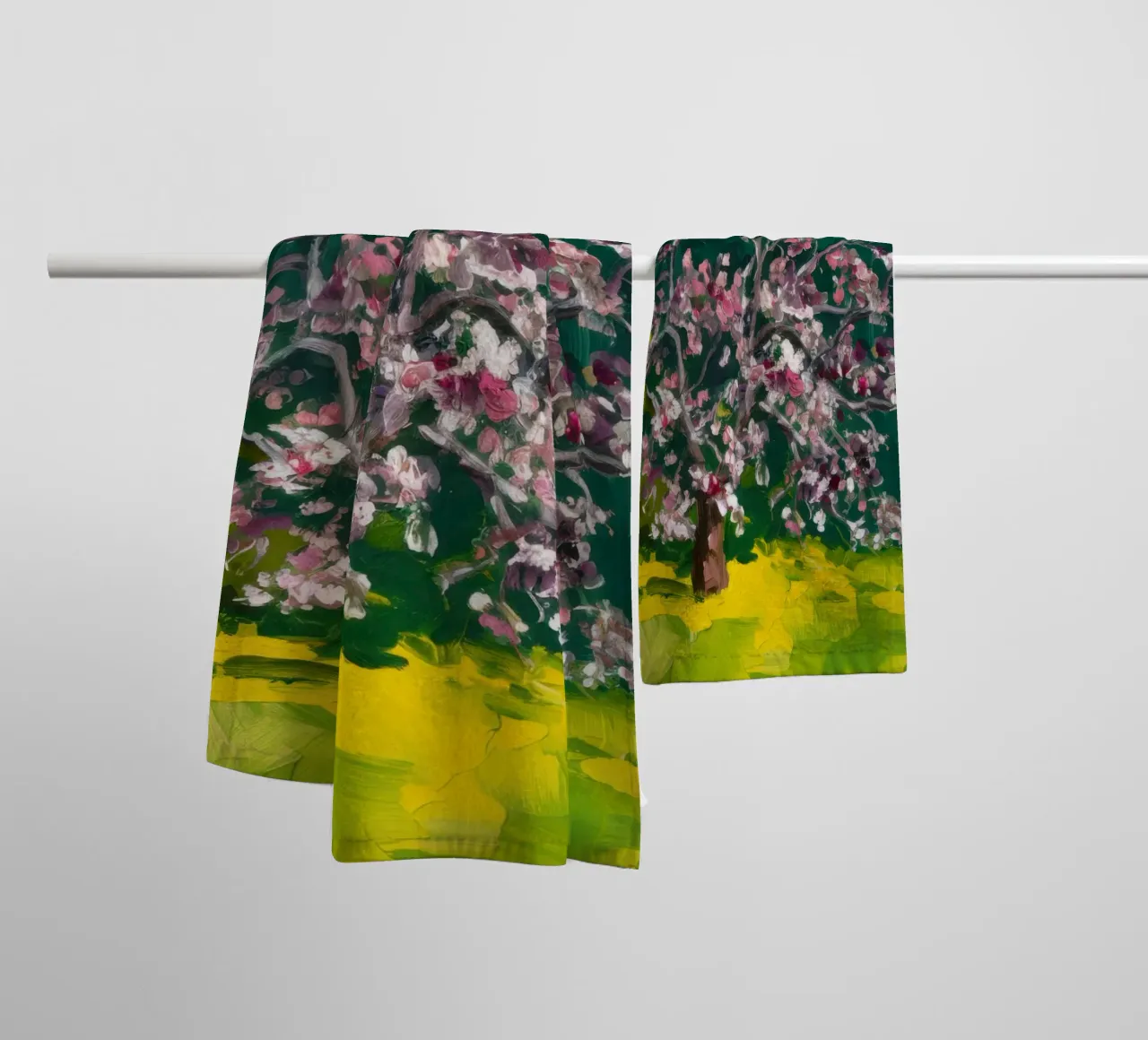 Cascata di fiori cremisi asciugamano da bagno da Angkasa Mist