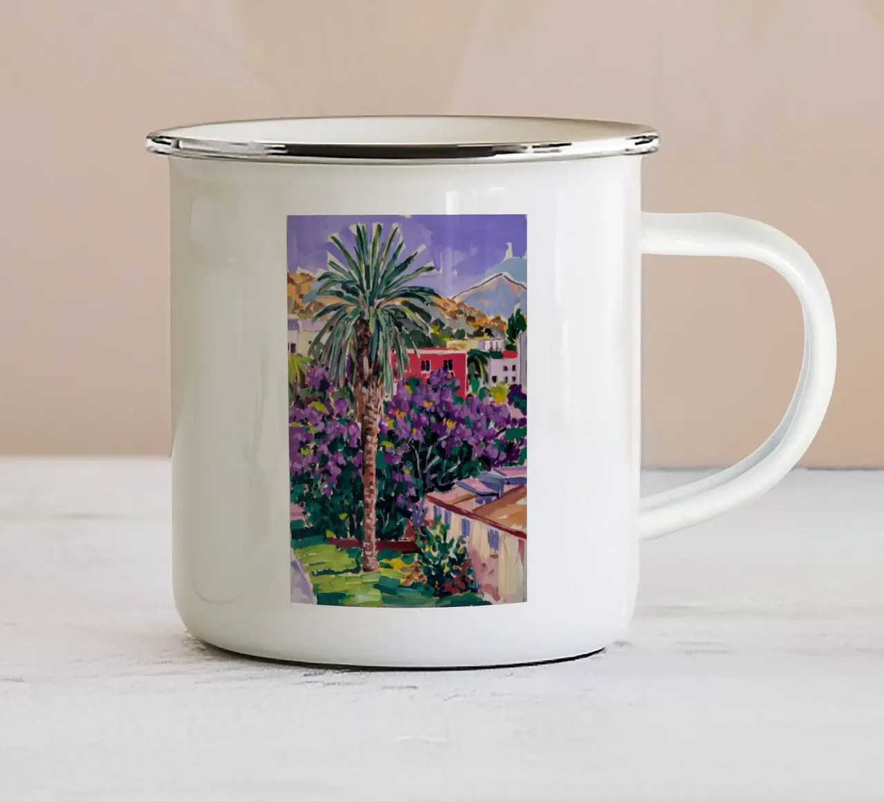 Bougainvillea Palm Plaza tazza in smalto da Angkasa Mist