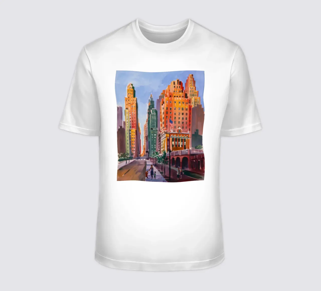 Metropolis Torri baciate dal sole t-shirt da Angkasa Mist
