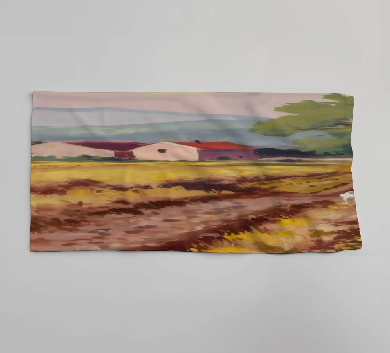 Vigneto toscano Vista asciugamano da bagno da Angkasa Mist