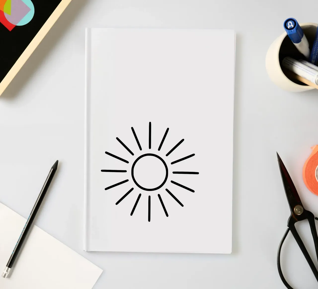 Geometric sunrays - timeless and expressive notebook by Bold & Simple