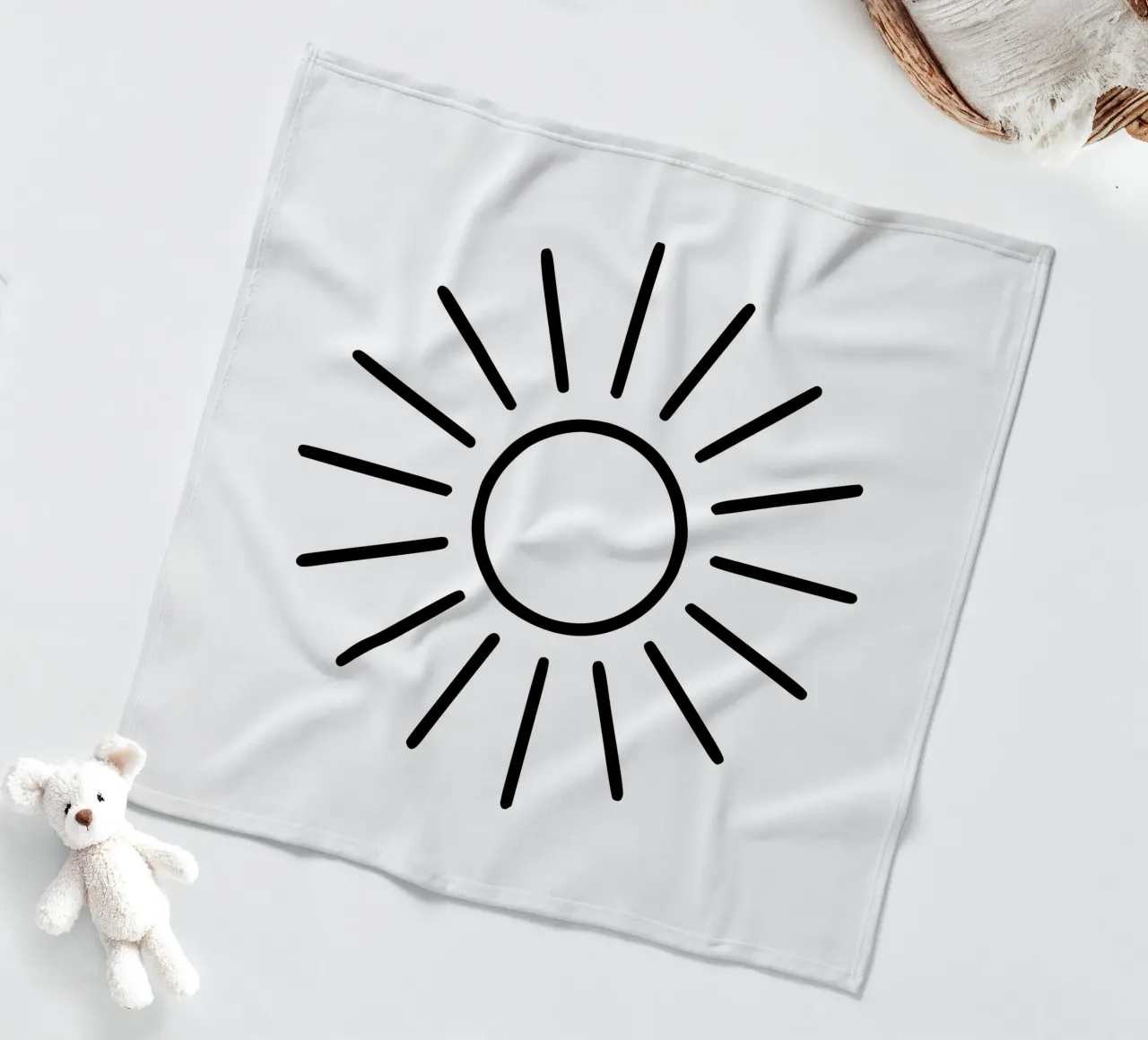 Geometric sunrays - timeless and expressive fleece blanket by Bold & Simple
