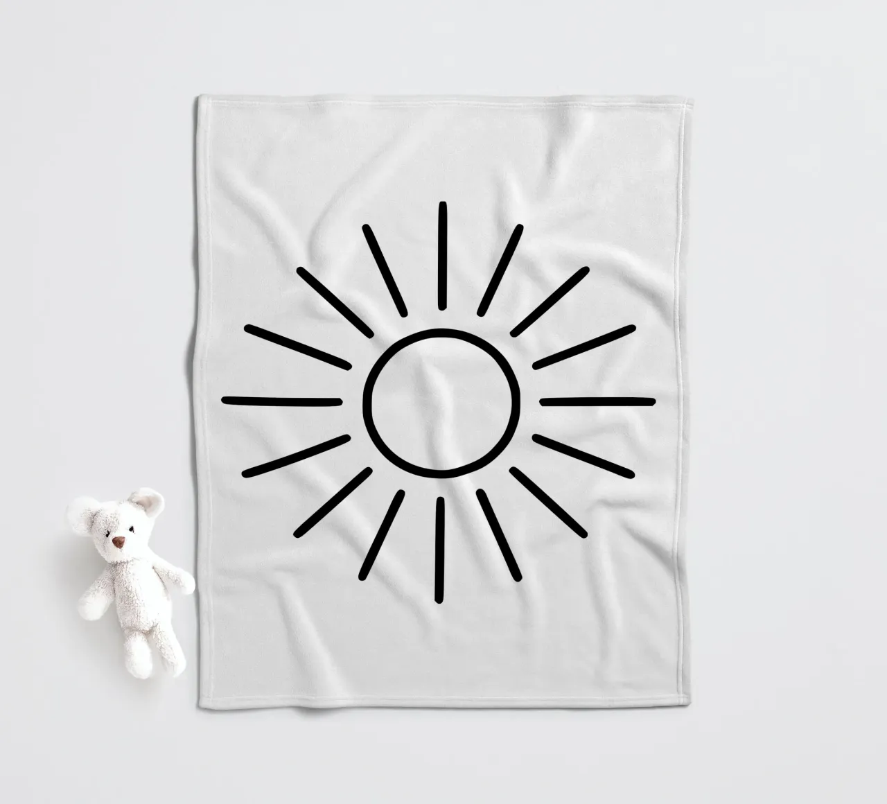 Geometric sunrays - timeless and expressive fleece blanket by Bold & Simple