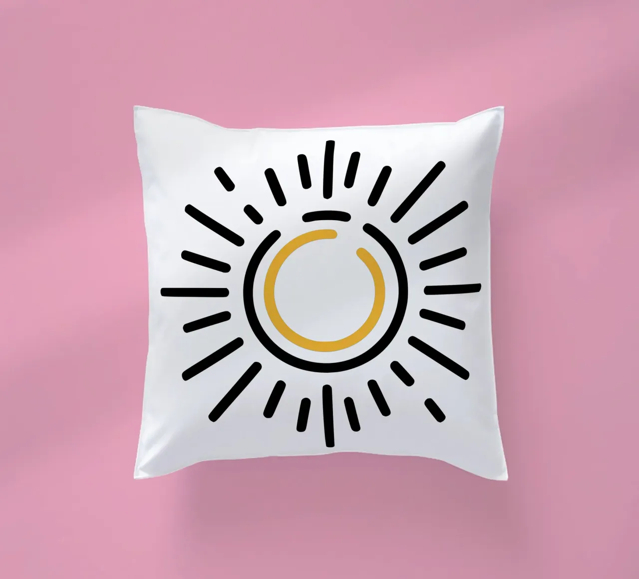Sun in minimalism - radiant design for your home decorative cushion by Bold & Simple