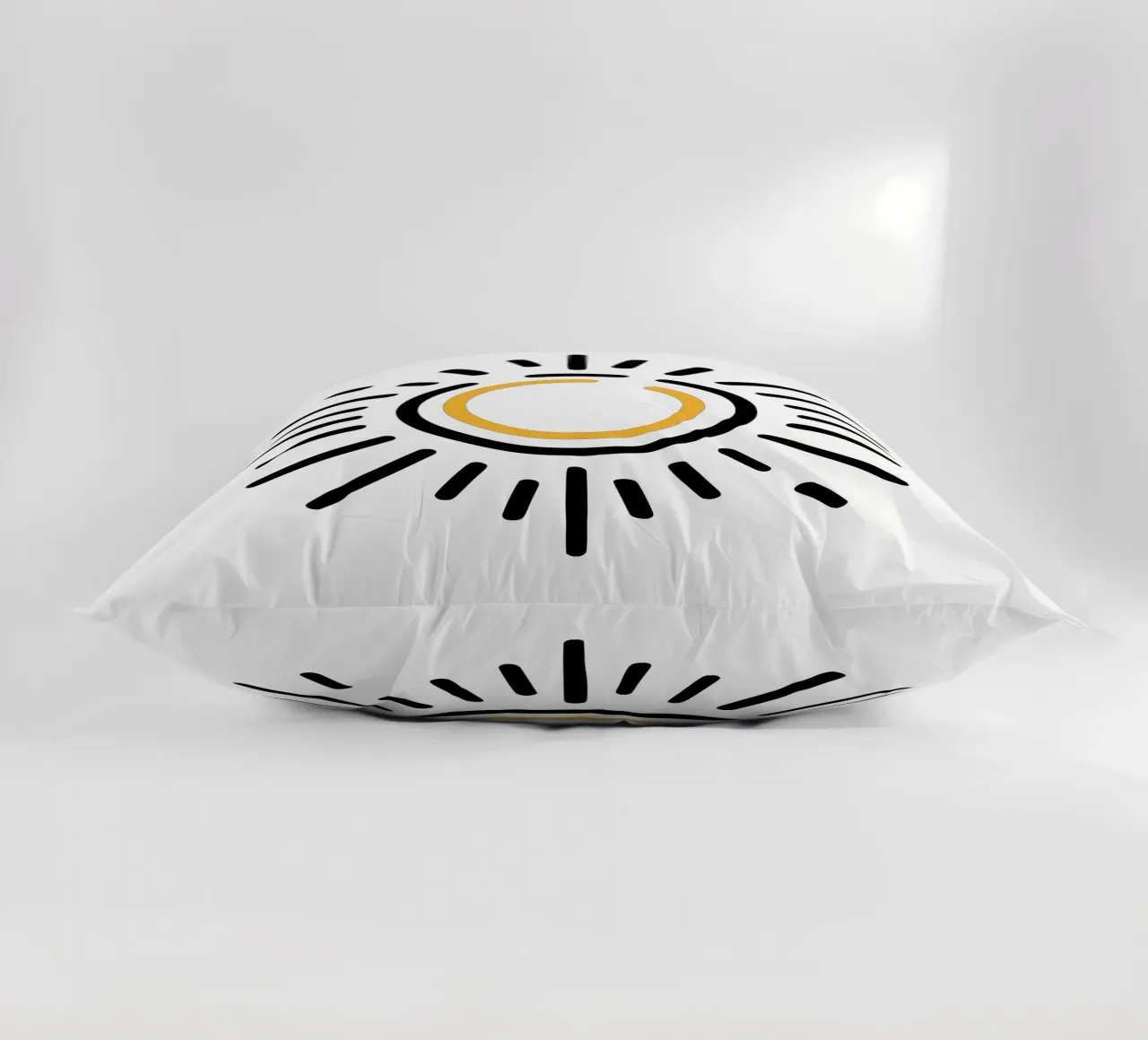 Sun in minimalism - radiant design for your home decorative cushion by Bold & Simple