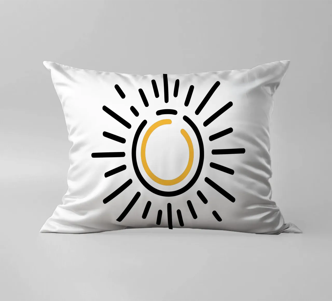 Sun in minimalism - radiant design for your home decorative cushion by Bold & Simple