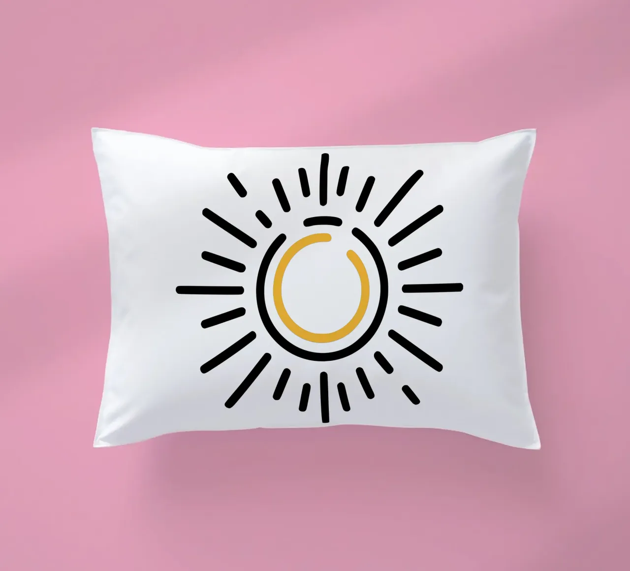 Sun in minimalism - radiant design for your home decorative cushion by Bold & Simple