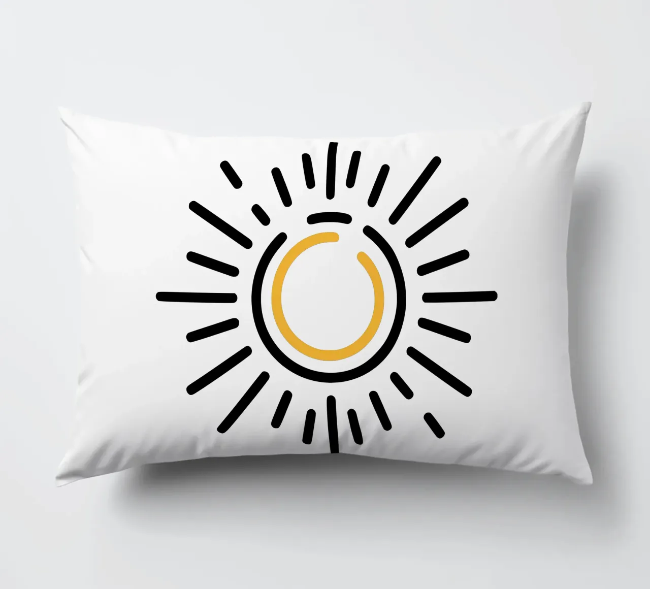 Sun in minimalism - radiant design for your home decorative cushion by Bold & Simple