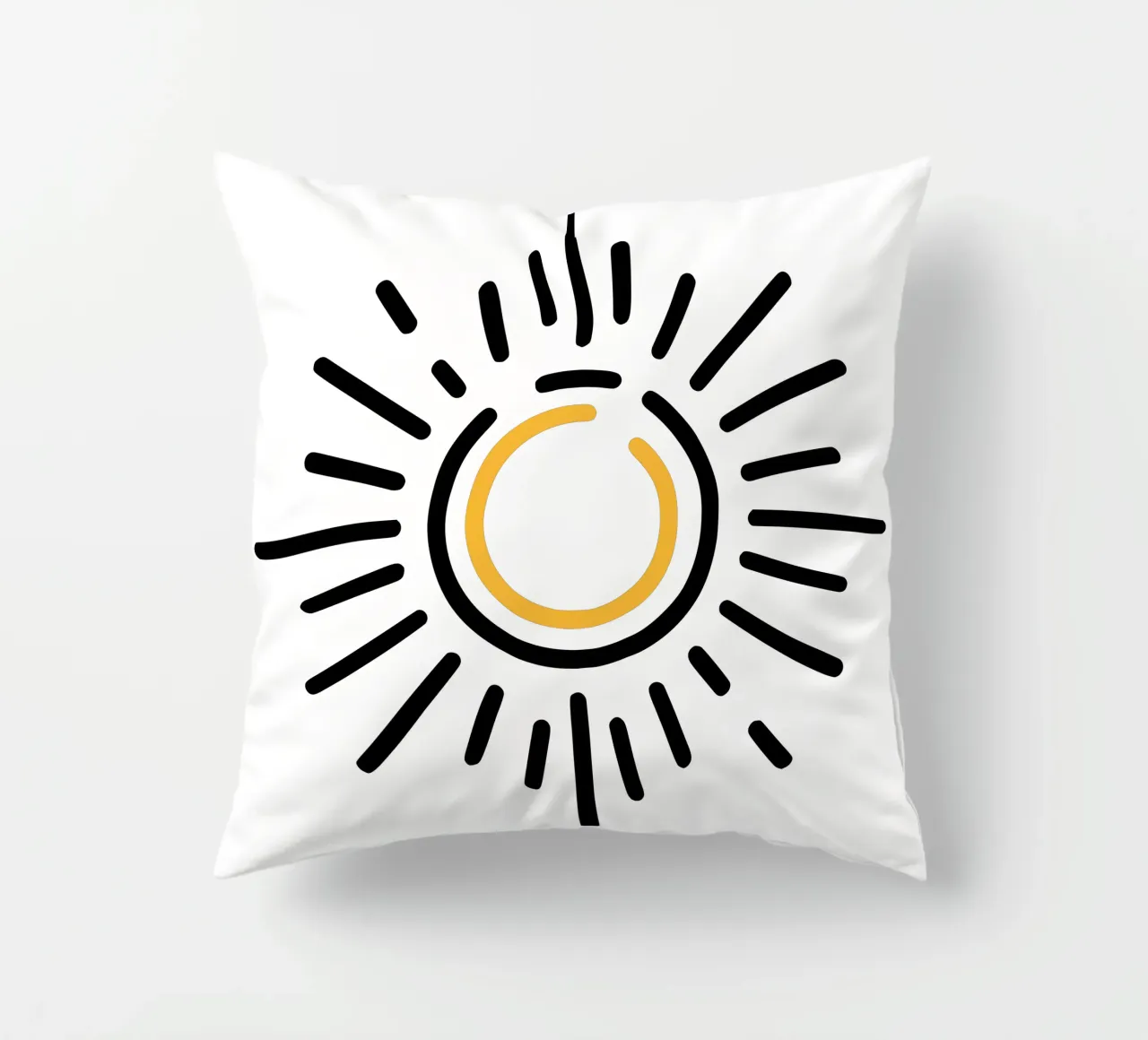 Sun in minimalism - radiant design for your home decorative cushion by Bold & Simple