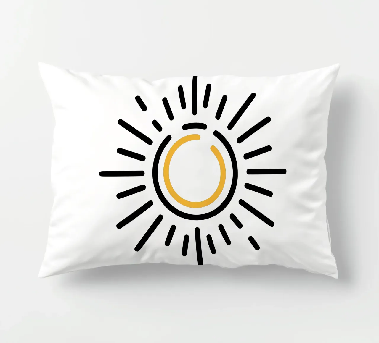 Sun in minimalism - radiant design for your home decorative cushion by Bold & Simple