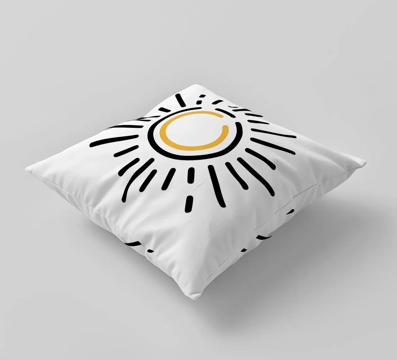 Sun in minimalism - radiant design for your home decorative cushion by Bold & Simple