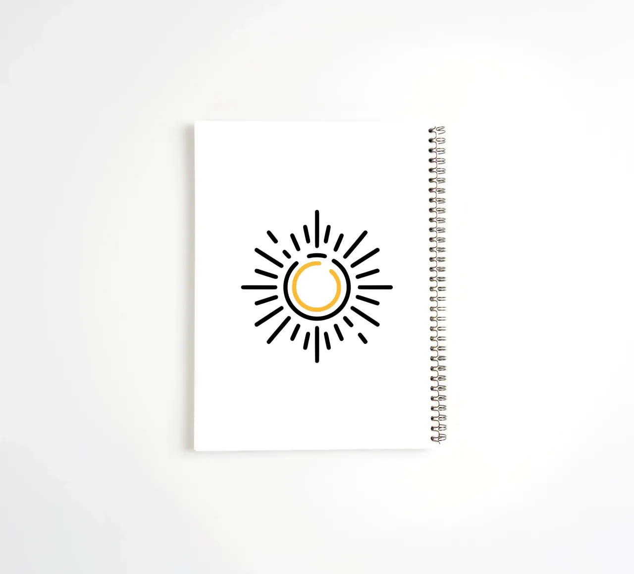 Sun in minimalism - radiant design for your home spiral notebook by Bold & Simple
