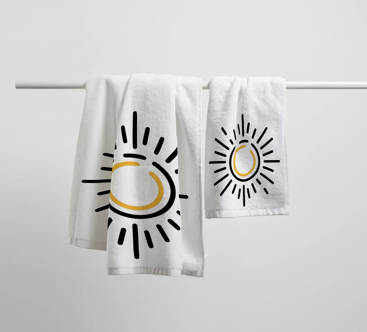 Sun in minimalism - radiant design for your home towel by Bold & Simple