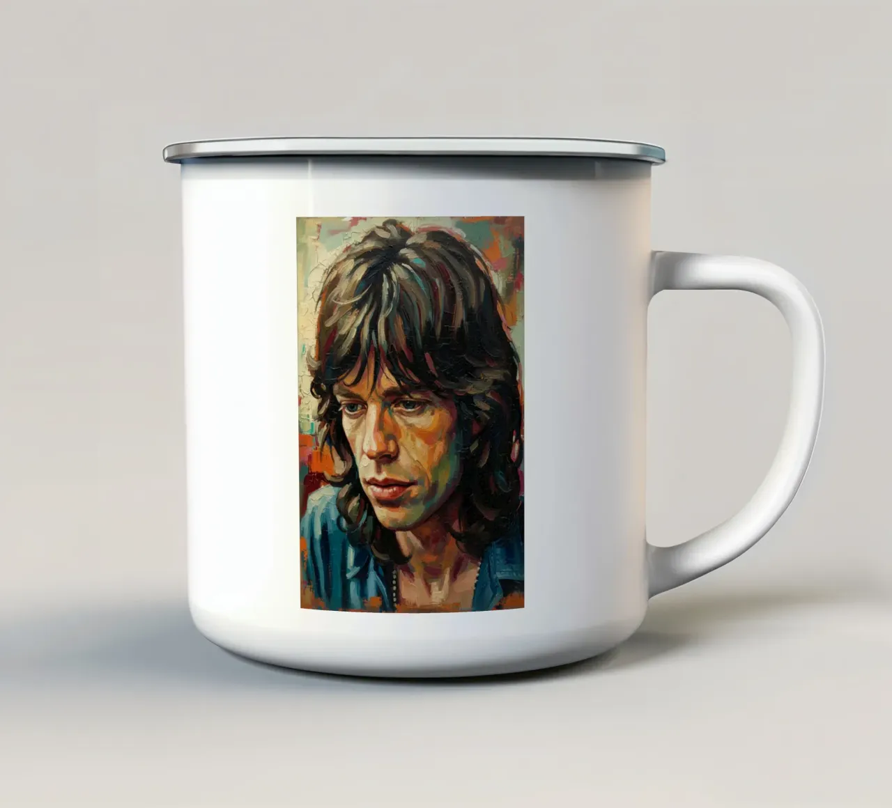 Arte di Mick Jagger tazza in smalto da Lembayung art
