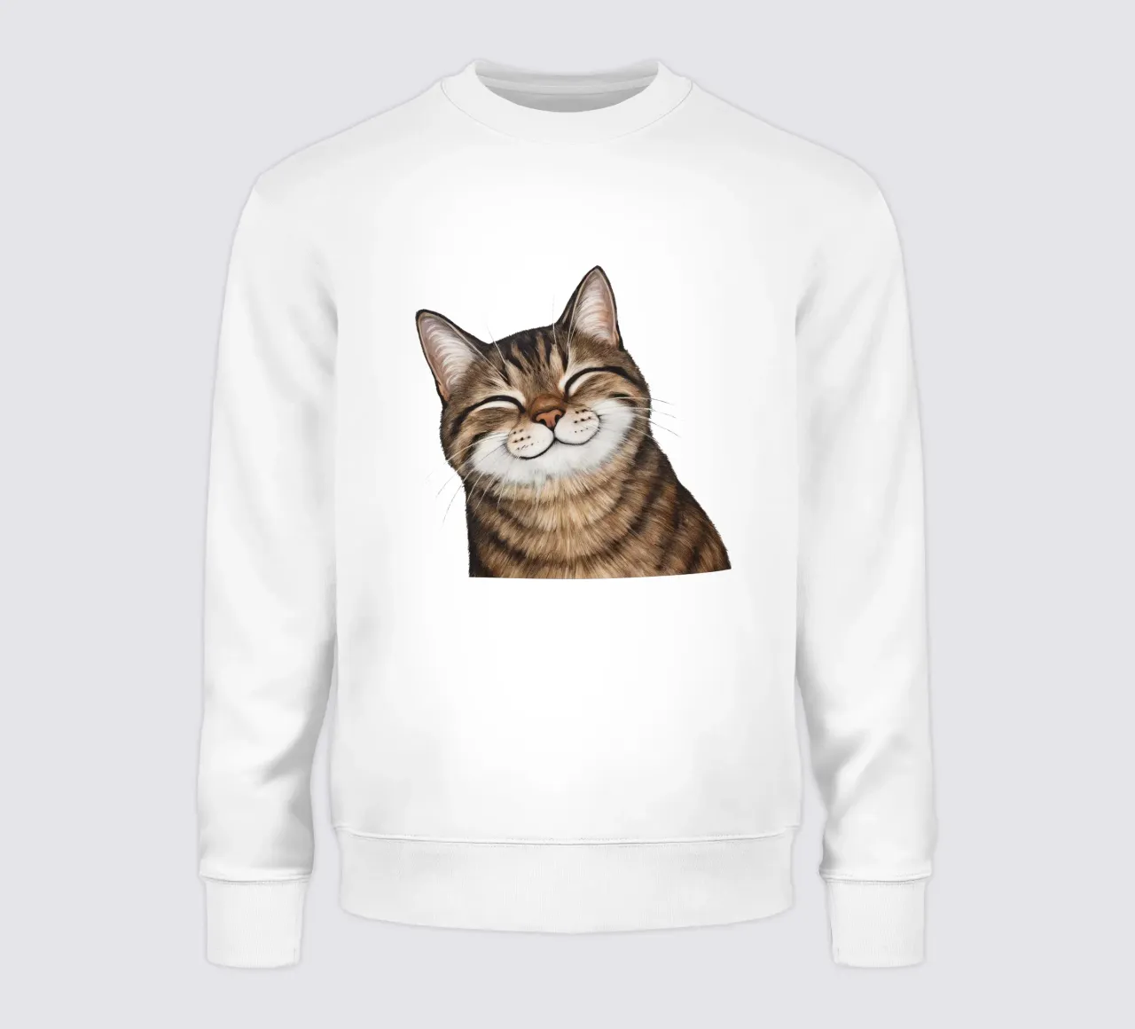 Smiling cat - cat portrait for a good mood sweatshirt by KidzStudio