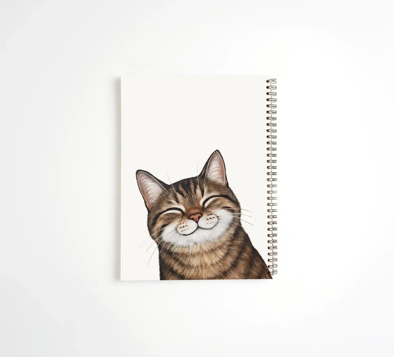 Smiling cat - cat portrait for a good mood spiral notebook by KidzStudio
